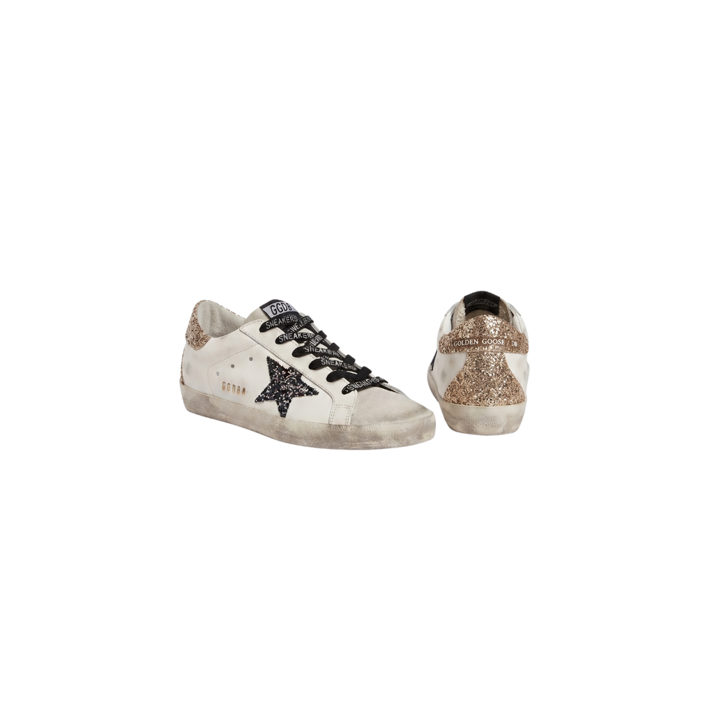 Golden Goose Super-Star Estrella de glitter negro