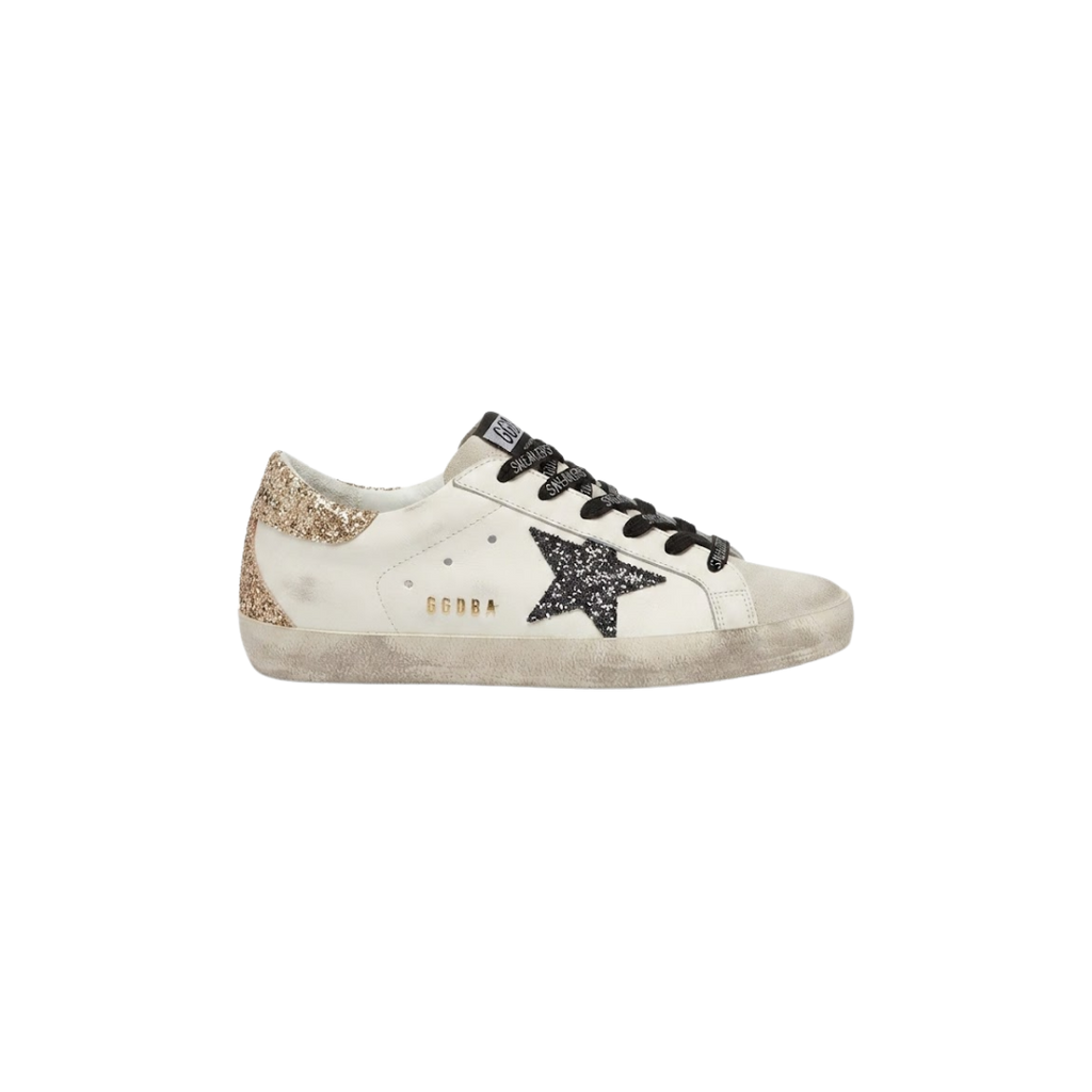 Golden Goose Super-Star Estrella de glitter negro