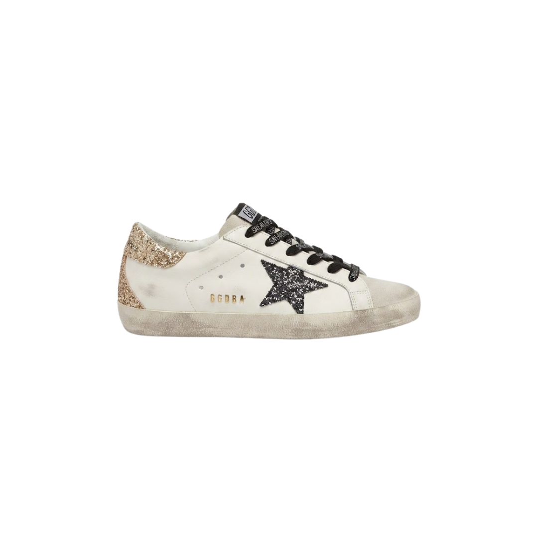Golden Goose Super-Star Estrella de glitter negro
