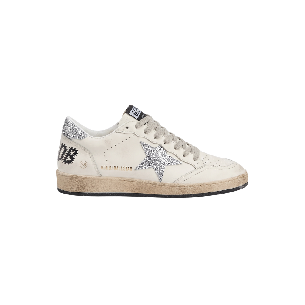 GOLDEN GOOSE BALLSTAR ESTRELLA PLATEADA GLITTER