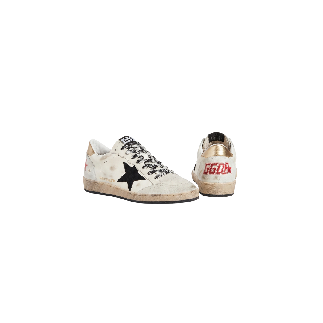 GOLDEN GOOSE BALLSTAR ESTRELLA NEGRA TALÓN DORADO